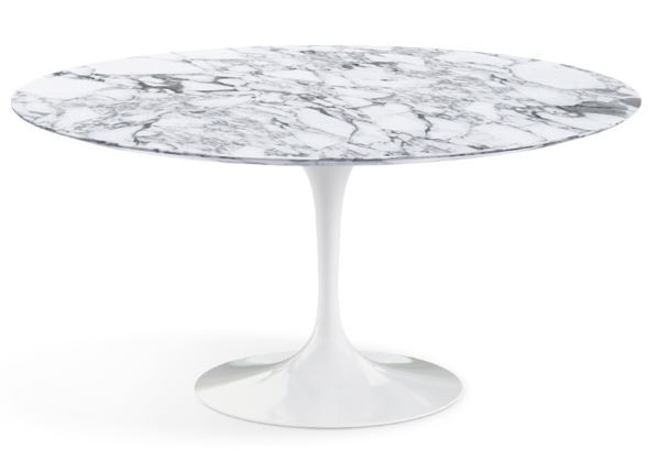 table tulipe en marbre arabescato blanc et gris knoll eero saarinen